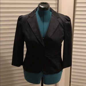 Gently Worn black WHBM tuxedo style jacket.